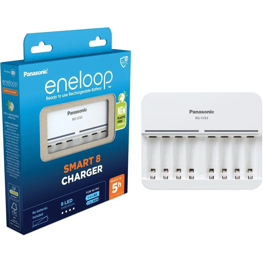 Panasonic eneloop BQ-CC63 - nabíječka baterií - 8 x AA / AAA