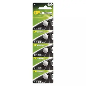 GP Jednorázová lithiová baterie CR1216, 5-pack