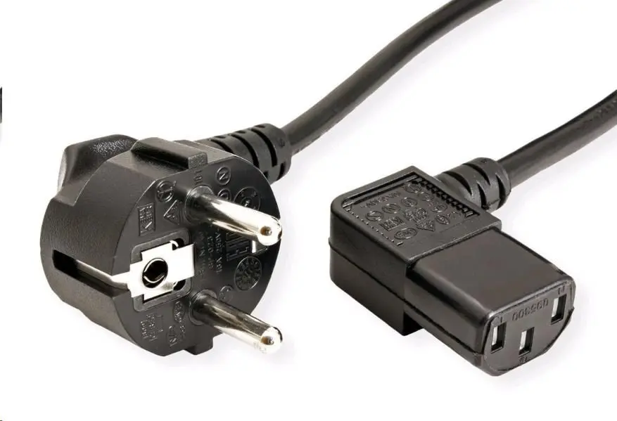 Kabel C-TECH síťový 2m 220/230V napájecí, lomený, VDE
