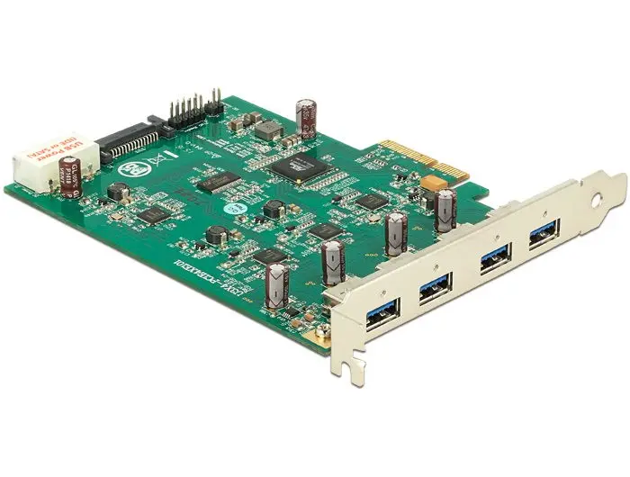 Delock PCI Express Card x4> 4 x externí USB 3.0, (Quad Channel)