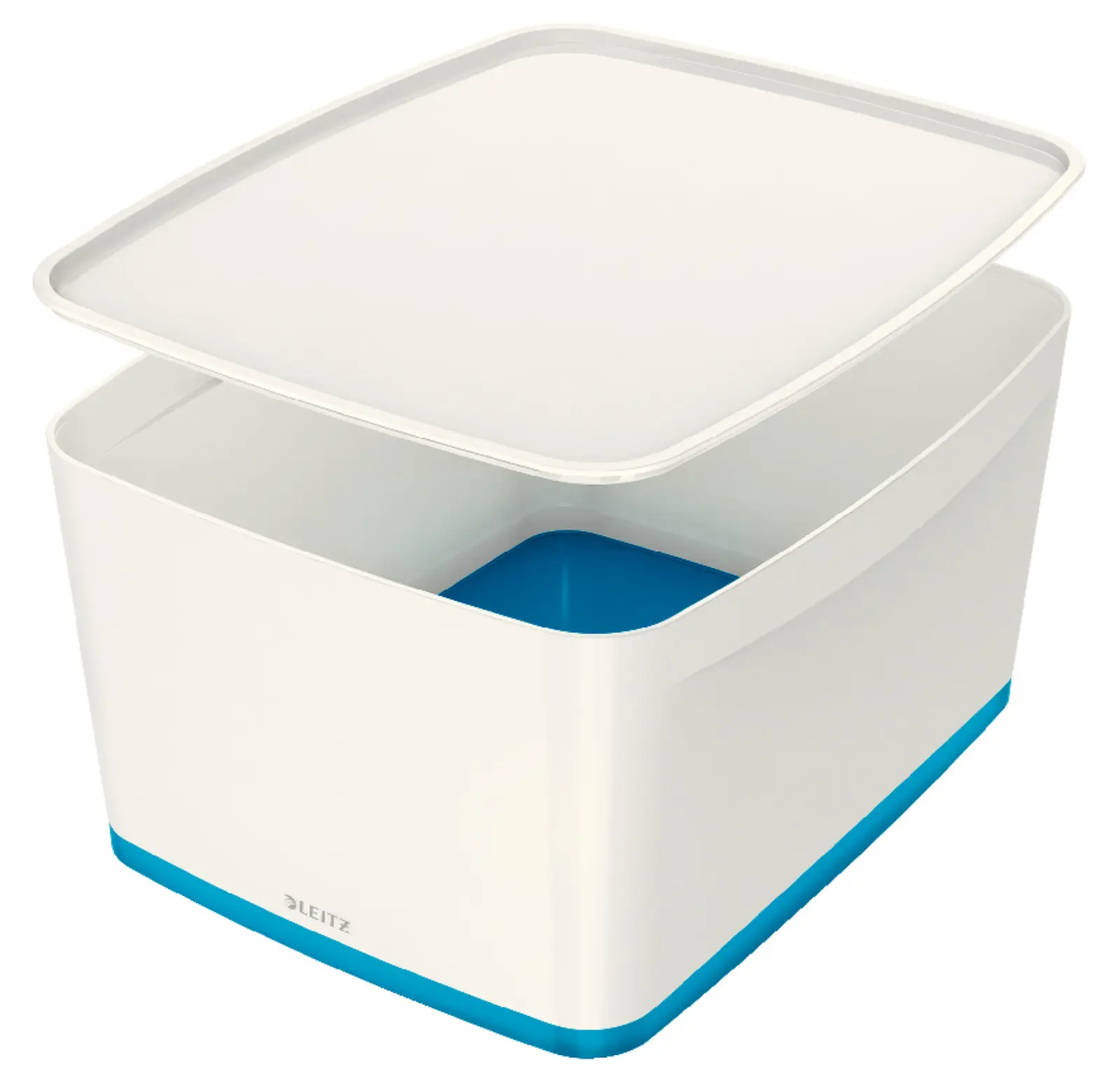 Leitz MyBox - úložný box s víkem - vel. L, bílá/modrá