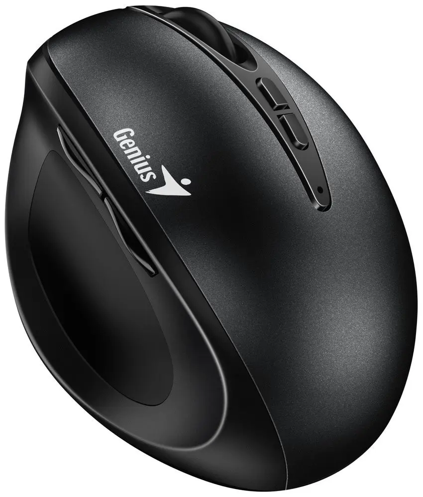 Genius Ergo 8300S/Vertikální/Optická/Pro praváky/1 600 DPI/Bezdrátová USB/Černá