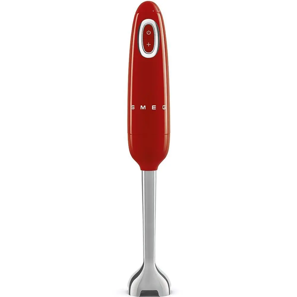 Smeg HBF11RDEU tyčový mixér, 700 W, 14850 RPM, turbo, 50\'s Style, protiskluzová rukojeť, červený