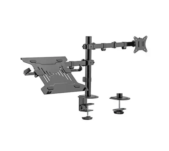 GEMBIRD Držák 3 monitorů na stůl s podstavcem pro notebook MA-DA-03, naklápěcí, až do 32" a 9kg, černý