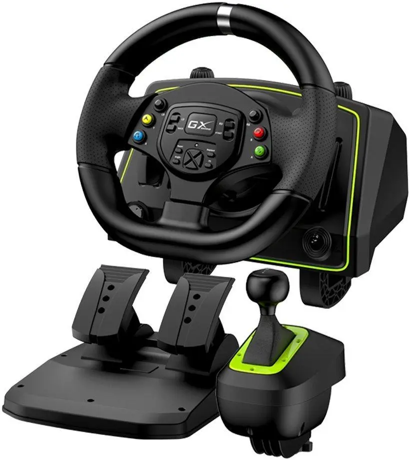 Genius GX Gaming SpeedMaster X2, Volant, pedály, řadicí páka, pro PC, PS3, PS4, PS5*, Xbox One, Xbox Series X a Xbox 360