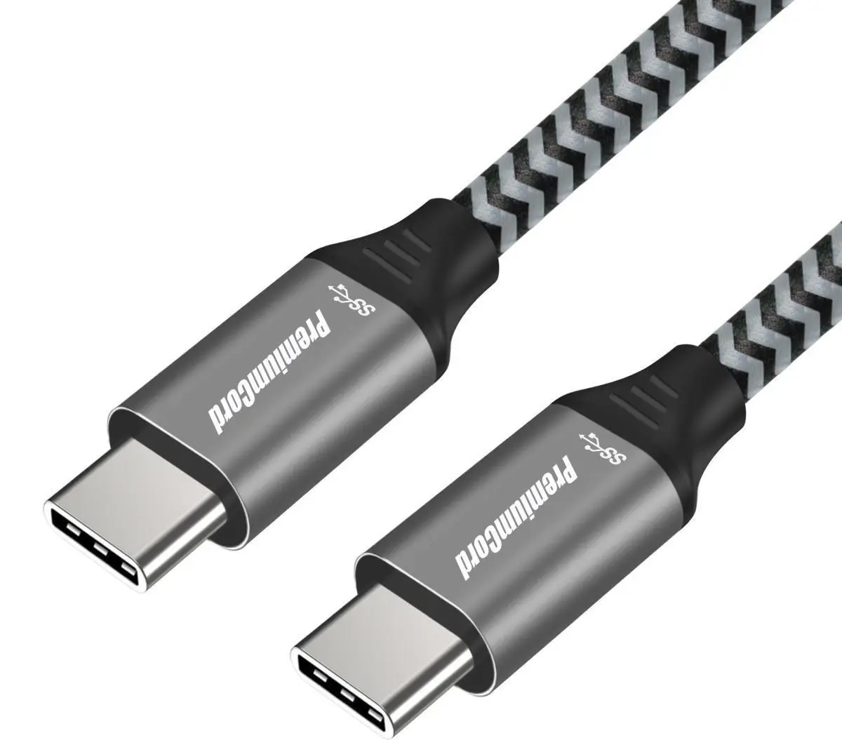 PREMIUMCORD Kabel USB 3.2 Gen 1 USB-C (M/M), bavlněný oplet, 1, 5m