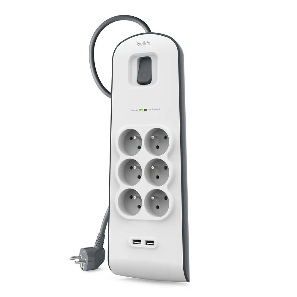 BELKIN SurgeStrip přep.ochrana,6 zásuvek,650J,2USB
