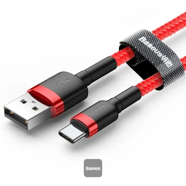 Baseus datový kabel Cafule USB-C 2m 2A červený 6953156278226
