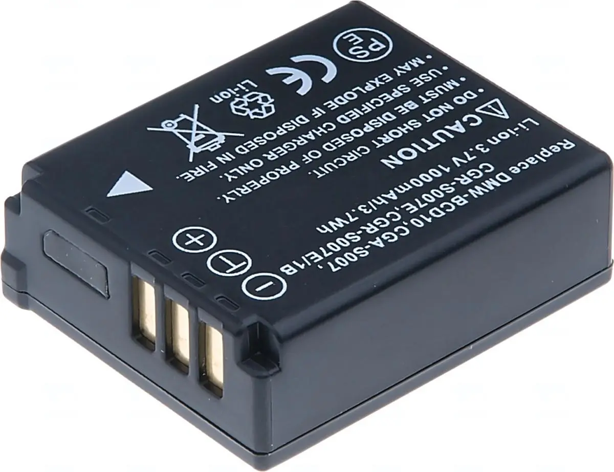 Baterie T6 Power pro Panasonic DMW-BCD10, CGA-S007, CGR-S007E, CGR-S007E/1B, 850mAh, 3,1Wh