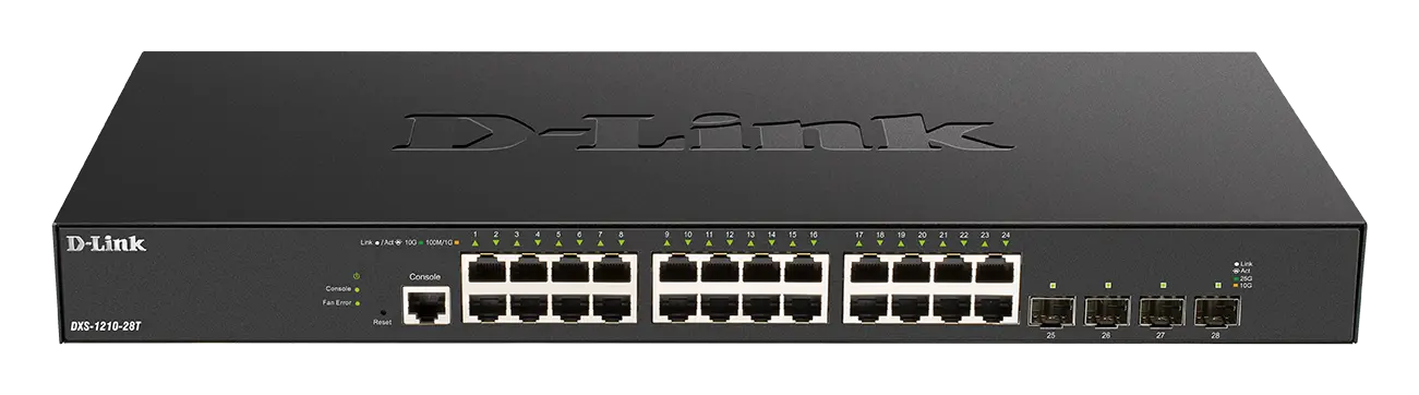 D-Link DXS-1210-28T 24 x 10G Base-T ports + 4 x 10G/25G SFP28 ports Smart Managed Switch