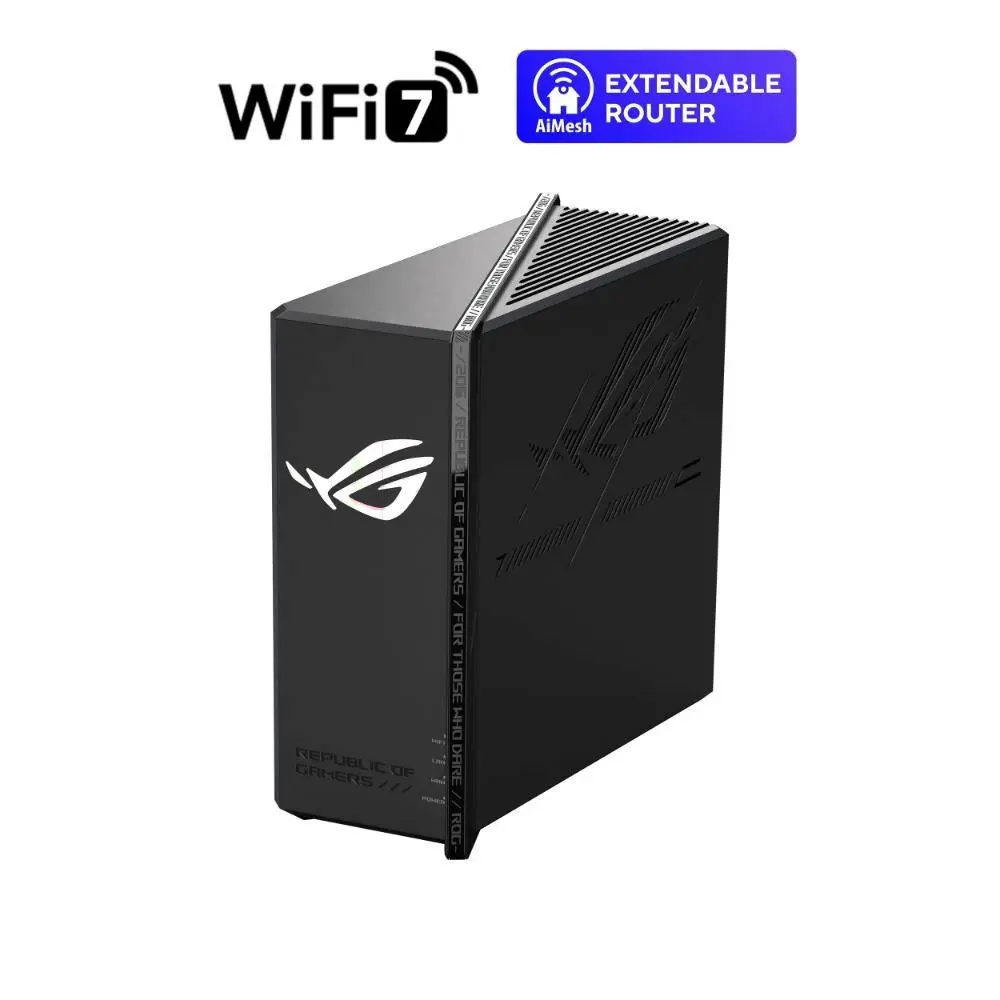 ASUS Herní Router ROG Strix GS-BE18000, 3-pásmový WiFi7 Router, 1x WAN, 7x LAN, AiMesh