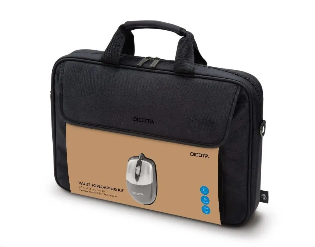 DICOTA Notebook bag Value Toploading 14-16 inch (mouse kit)
