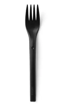 REFORK - Vidlička z přírodního materiálu, black, 25ks