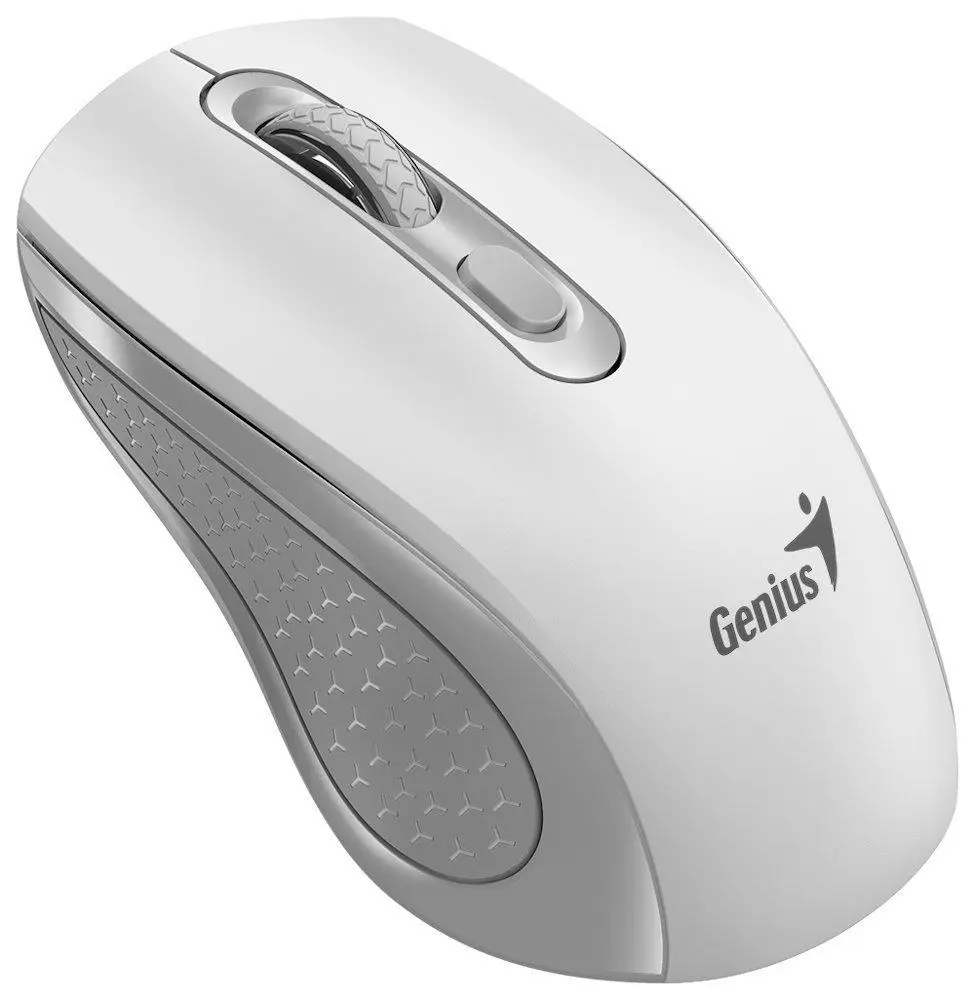 Genius NX-8025S Myš, bezdrátová, optická, 1200DPI, 4 tlačítka, tichá, Copilot, 2,4GHz, bílo-šedá