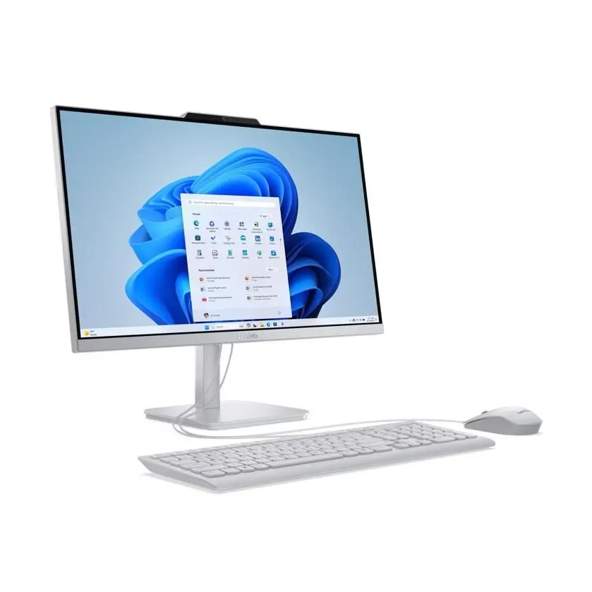 Lenovo A100 AIO Intel N100/8GB/SSD 512GB/23,8"/FHD/IPS/250nitů/60Hz/65W/WIN11 Home/stříbrná
