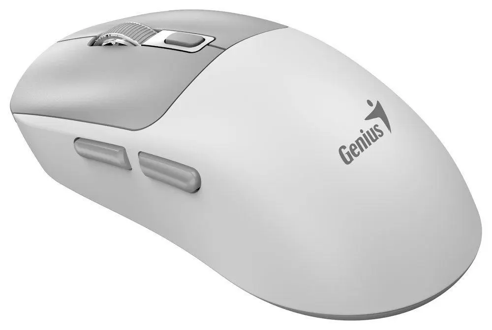 Genius NX-8260S BT, Myš, bezdrátová, optická, 2400DPI, 6 tlačítek, tichá, dobíjecí, Copilot,Bluetooth + 2,4GHz,bílo-šedá