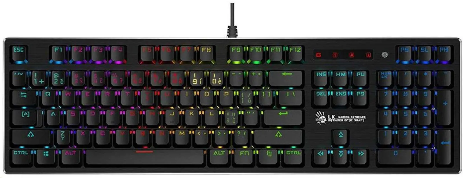 A4tech Bloody B820R mechanická RGB herní klávesnice, USB, CZ, RED SWITCH