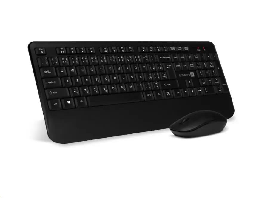CONNECT IT Combo bezdrátová černá klávesnice + myš, (+1x AAA +1x AA baterie zdarma), CZ + SK layout
