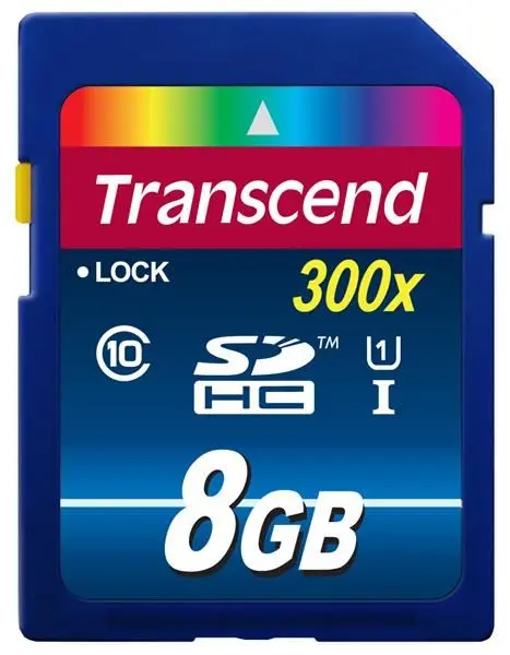 TRANSCEND SDHC karta 8GB Premium, Class 10 UHS-I, 300X TS8GSDU1