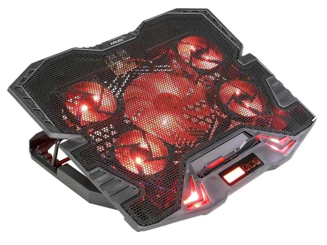 EVOLVEO Ania 5R, chladicí podložka pro notebook, 5x ventilátor, červené podsvícení