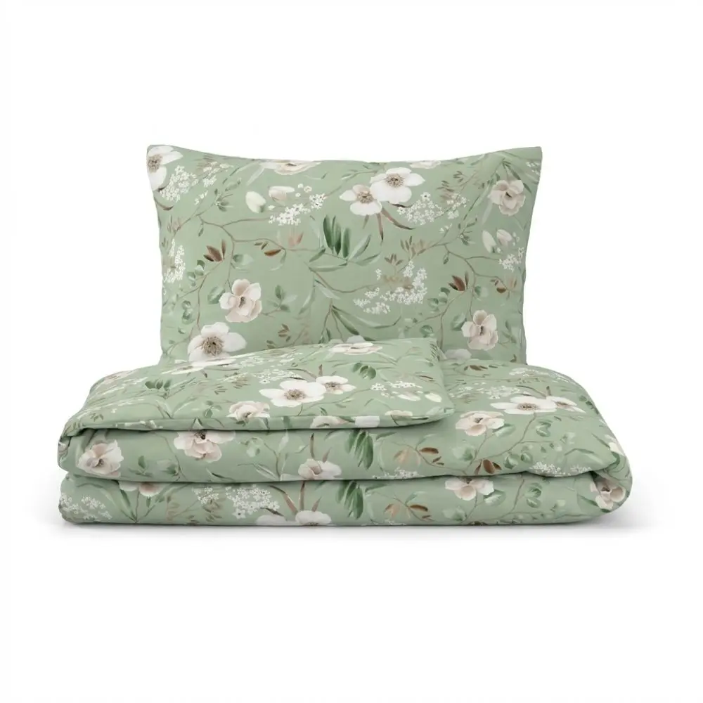 TOP Francouzské bavlněné povlečení DELUX 220x200+2x70x90 MAGNÓLIE zelená