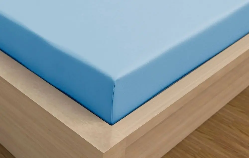 Kvalitex Luxusní bavlněné JERSEY prostěradlo s lycrou 160x200 cm - světle modrá