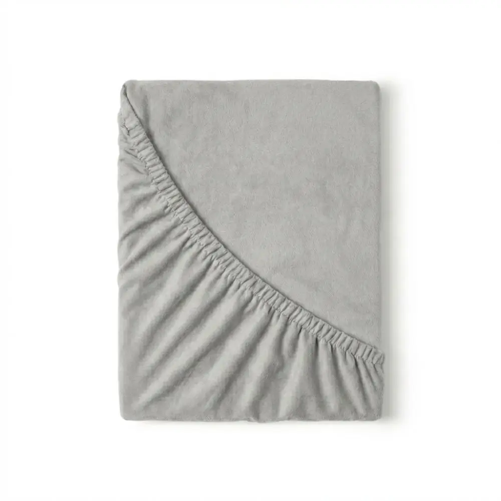 Flanelové napínací prostěradlo 100x200 světle šedé