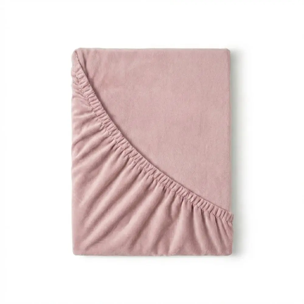 Flanelové napínací prostěradlo 80x200 Světle růžové