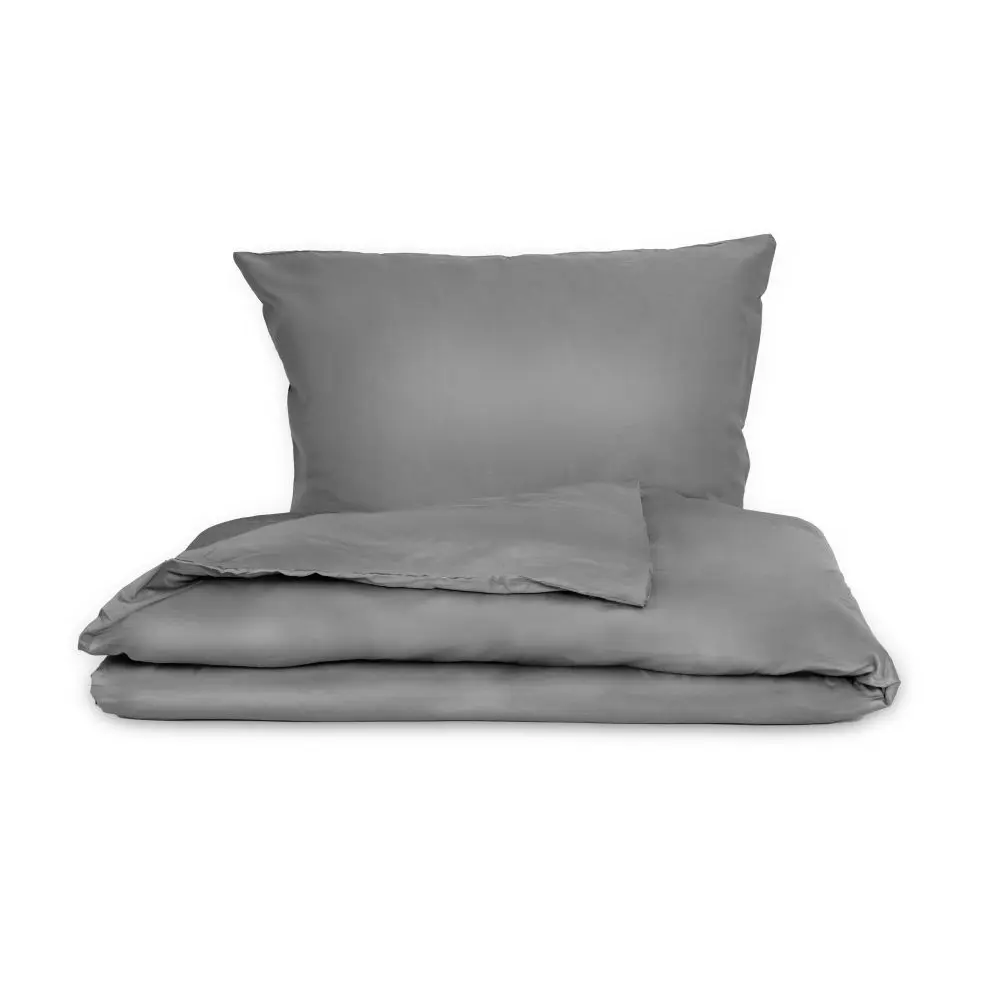 TP Saténové prodloužené povlečení LUXURY COLLECTION 140x220+70x90cm tmavě šedé