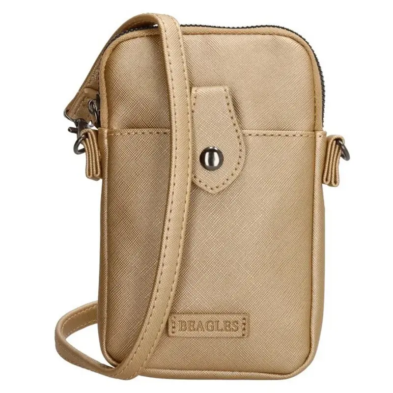 Zlatá kožená kabelka na mobil “Handy bag“