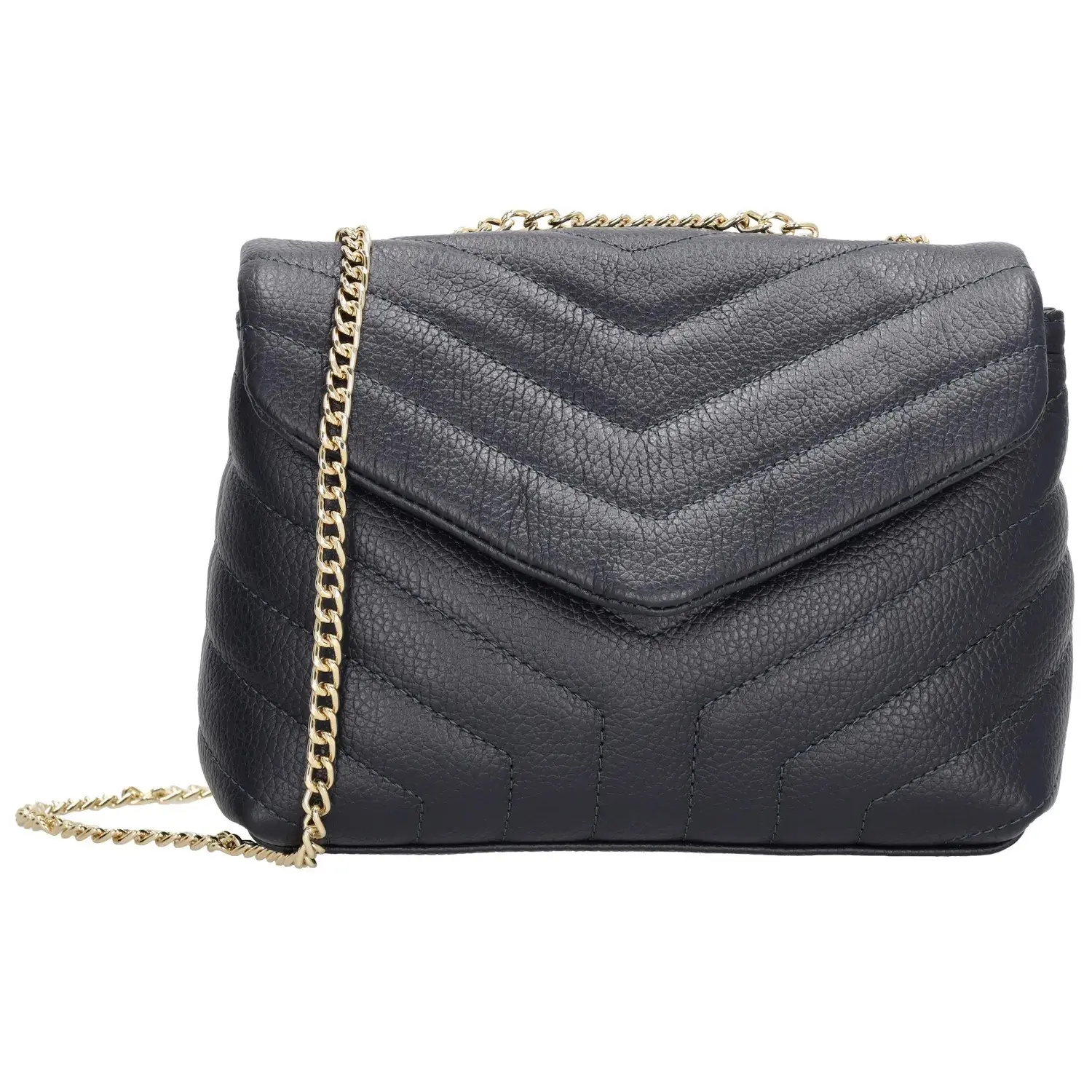 Tmavě modrá luxusní kožená crossbody kabelka “Eminence“