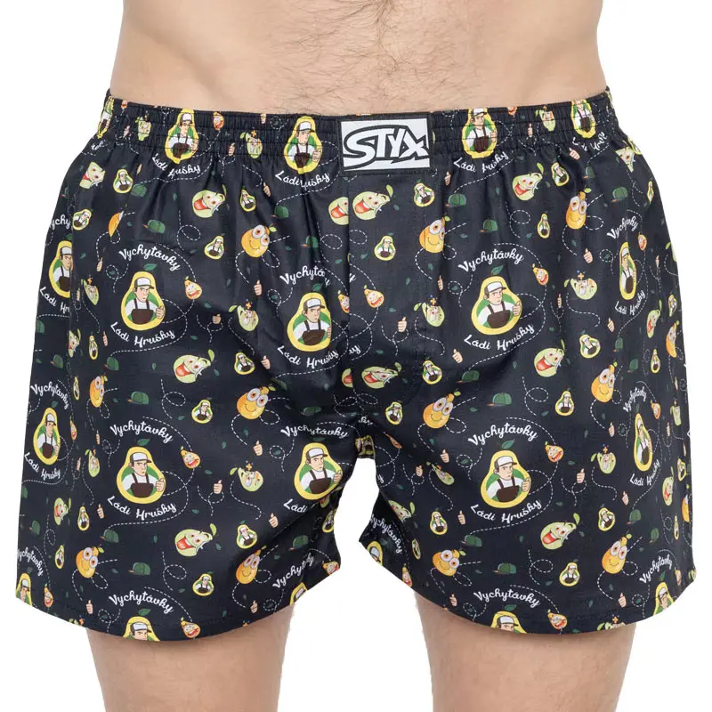 Pánské trenky Styx art klasická guma Vychytávky Ládi Hrušky hruška (A952) L, trenýrky