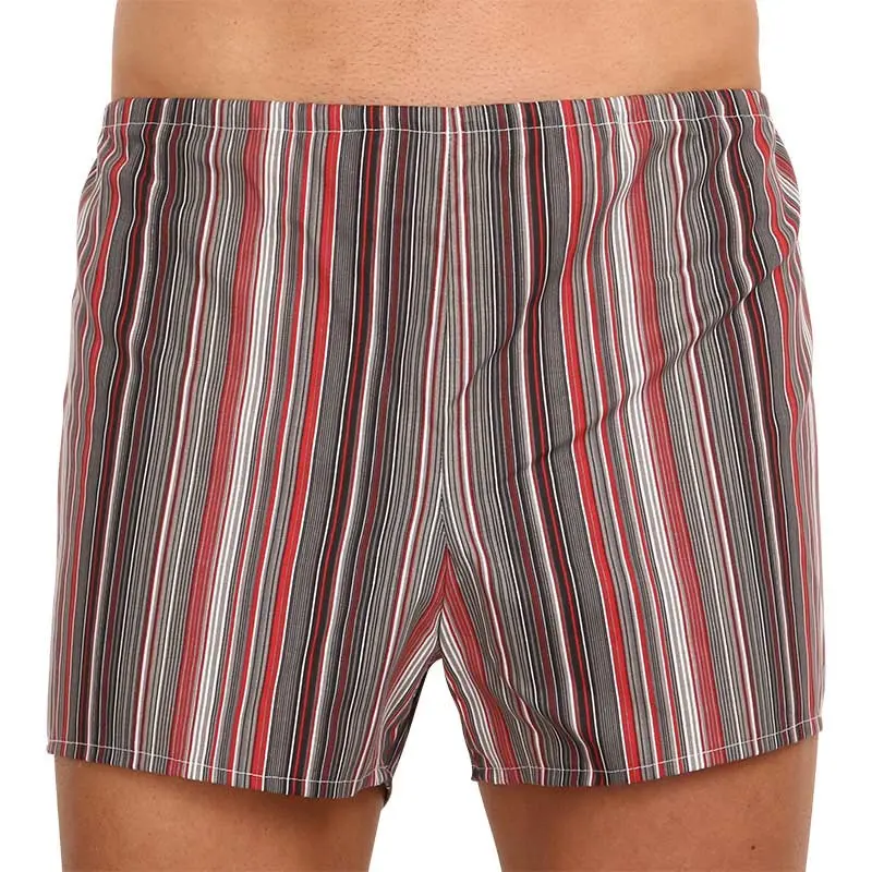 Klasické pánské trenky Foltýn červené s proužky extra nadrozměr 9XL, trenýrky