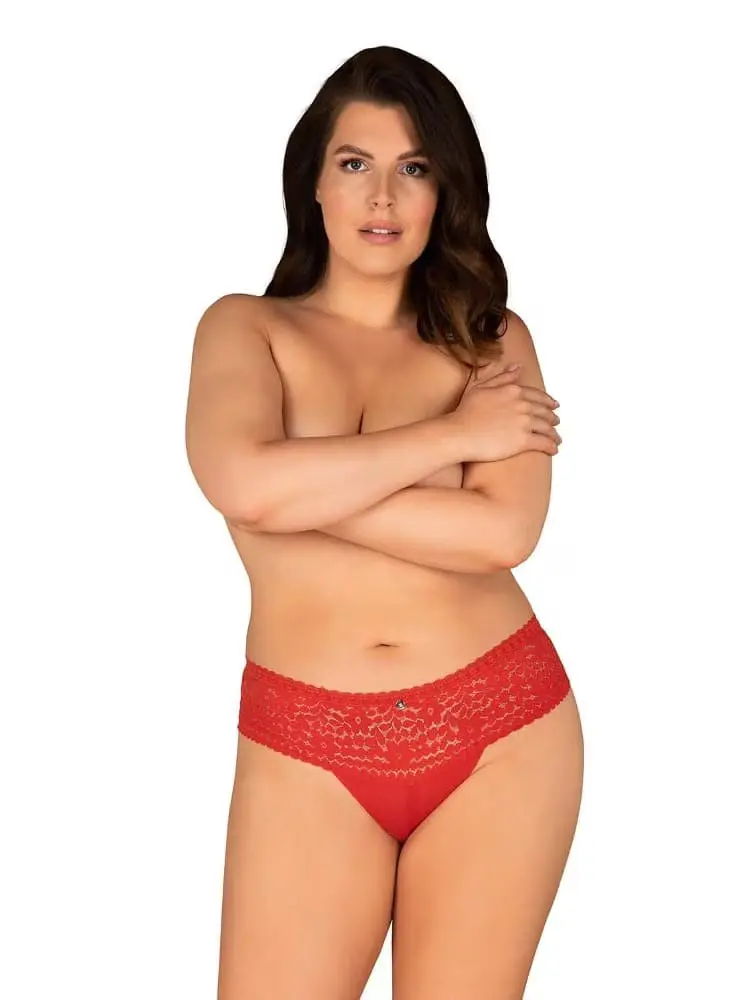 Dámské kalhotky Obsessive nadrozměr červené (Blossmina panties)