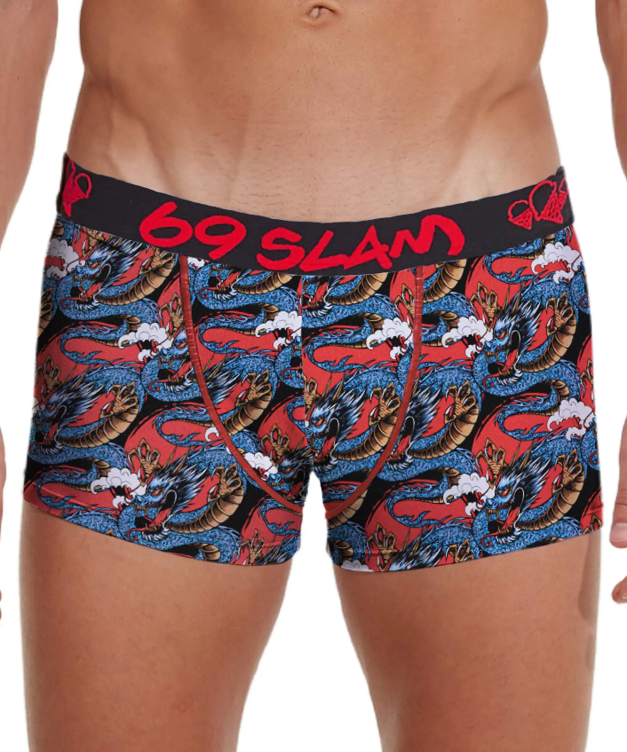 Pánské boxerky 69SLAM hip bamboo moon dragon red (MHBMND-BB) M, trenky / trenýrky