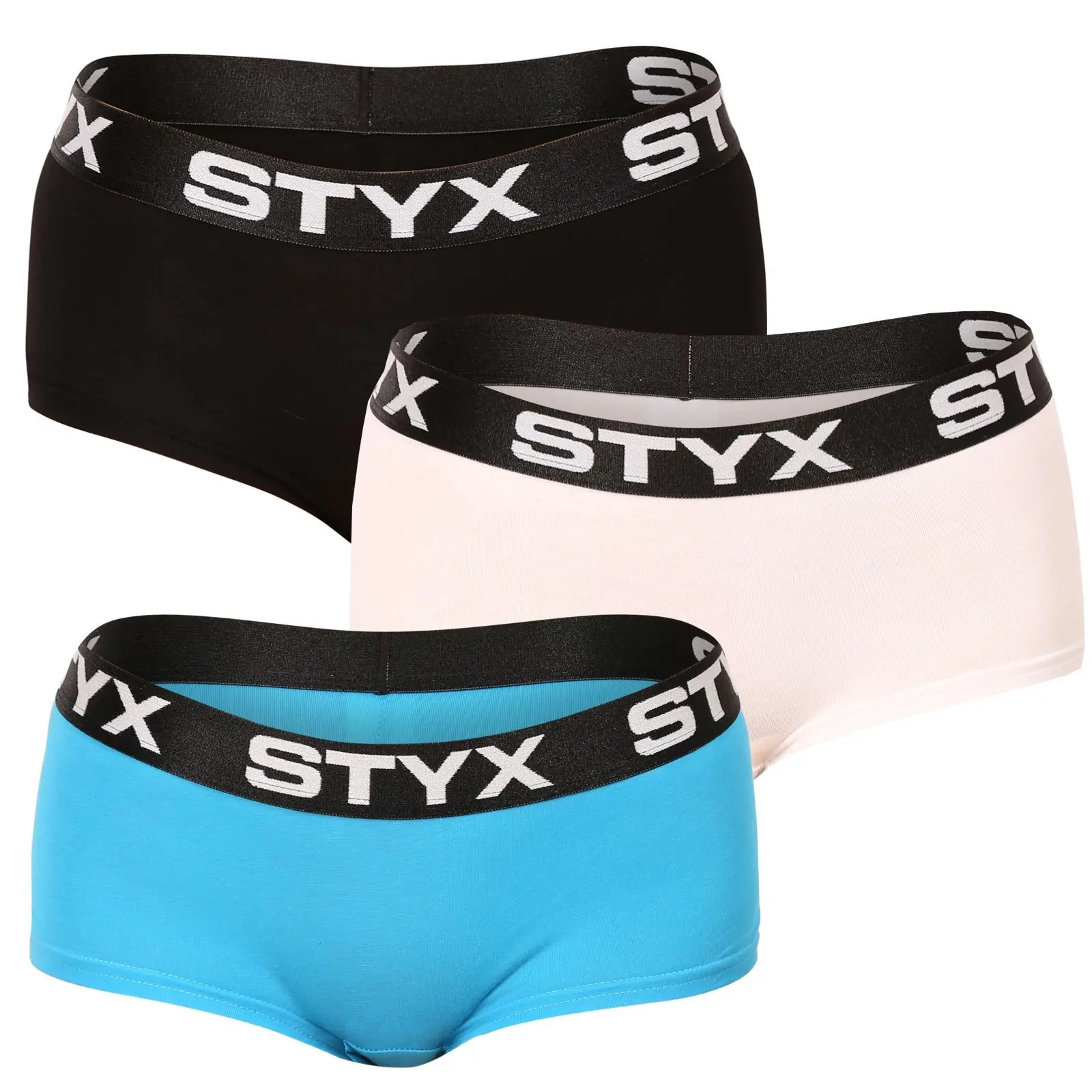3PACK dámské kalhotky Styx s nohavičkou vícebarevné (3IN96019)