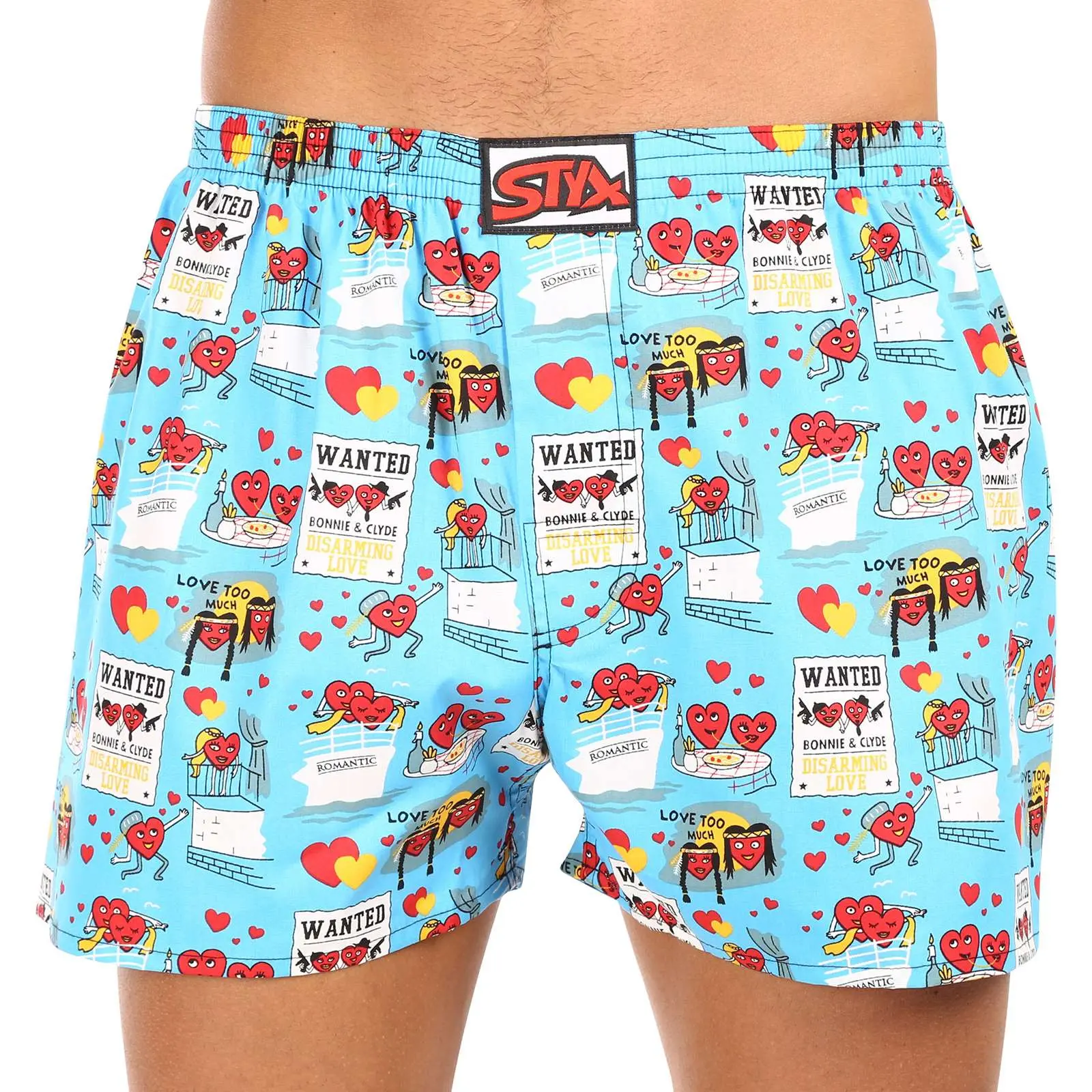 Pánské trenky Styx art klasická guma Valentýn páry (A1756) XXL, trenýrky