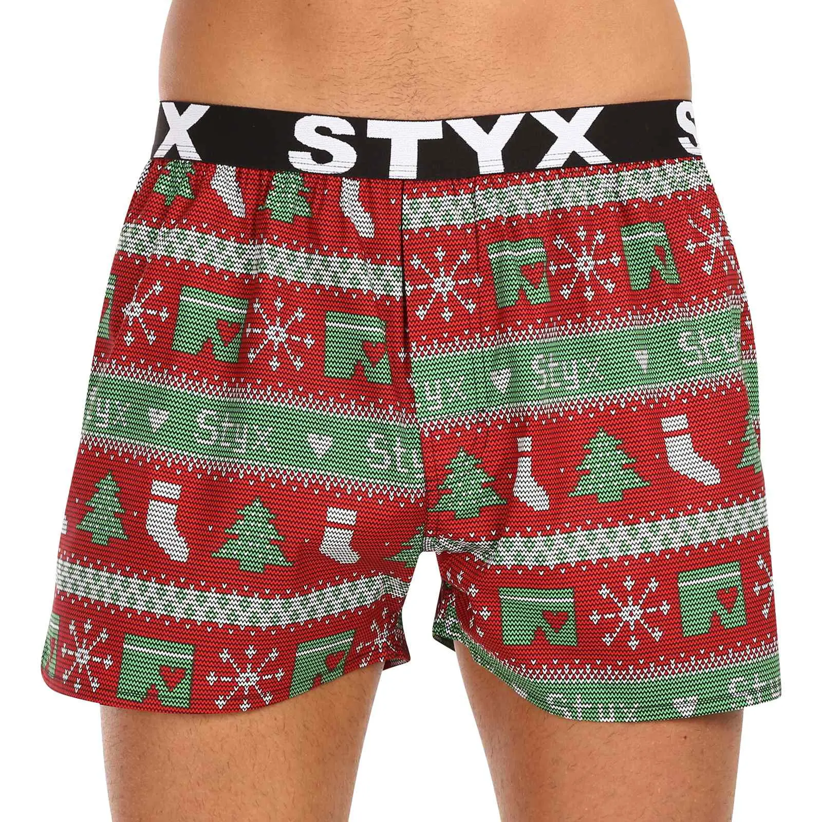Pánské trenky Styx art sportovní guma Vánoce pletené (B1658) M, trenýrky
