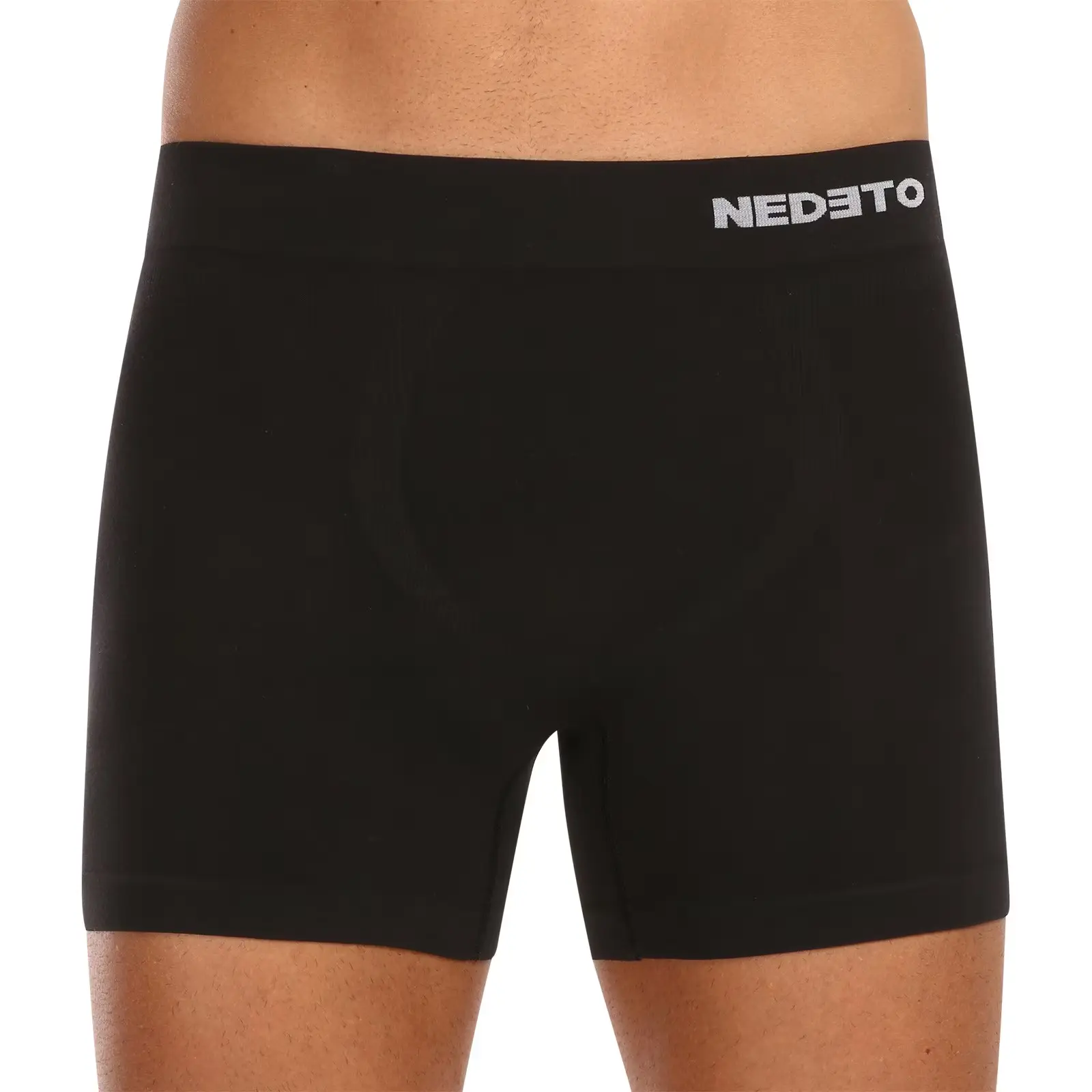 Pánské boxerky Nedeto bezešvé bambusové černé (NDTB001S)