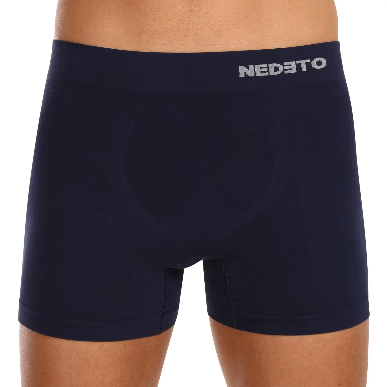 Pánské boxerky Nedeto bezešvé bambusové modré (NDTB002S)