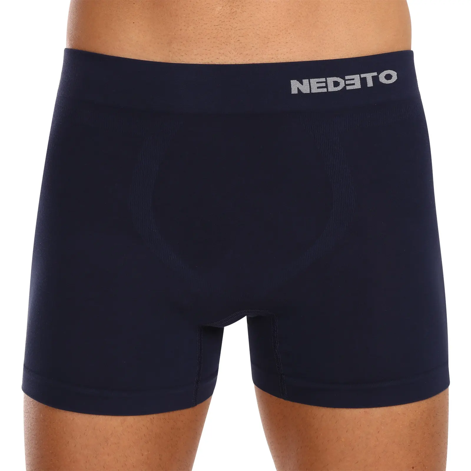 Pánské boxerky Nedeto bezešvé bambusové modré (NDTB002S)