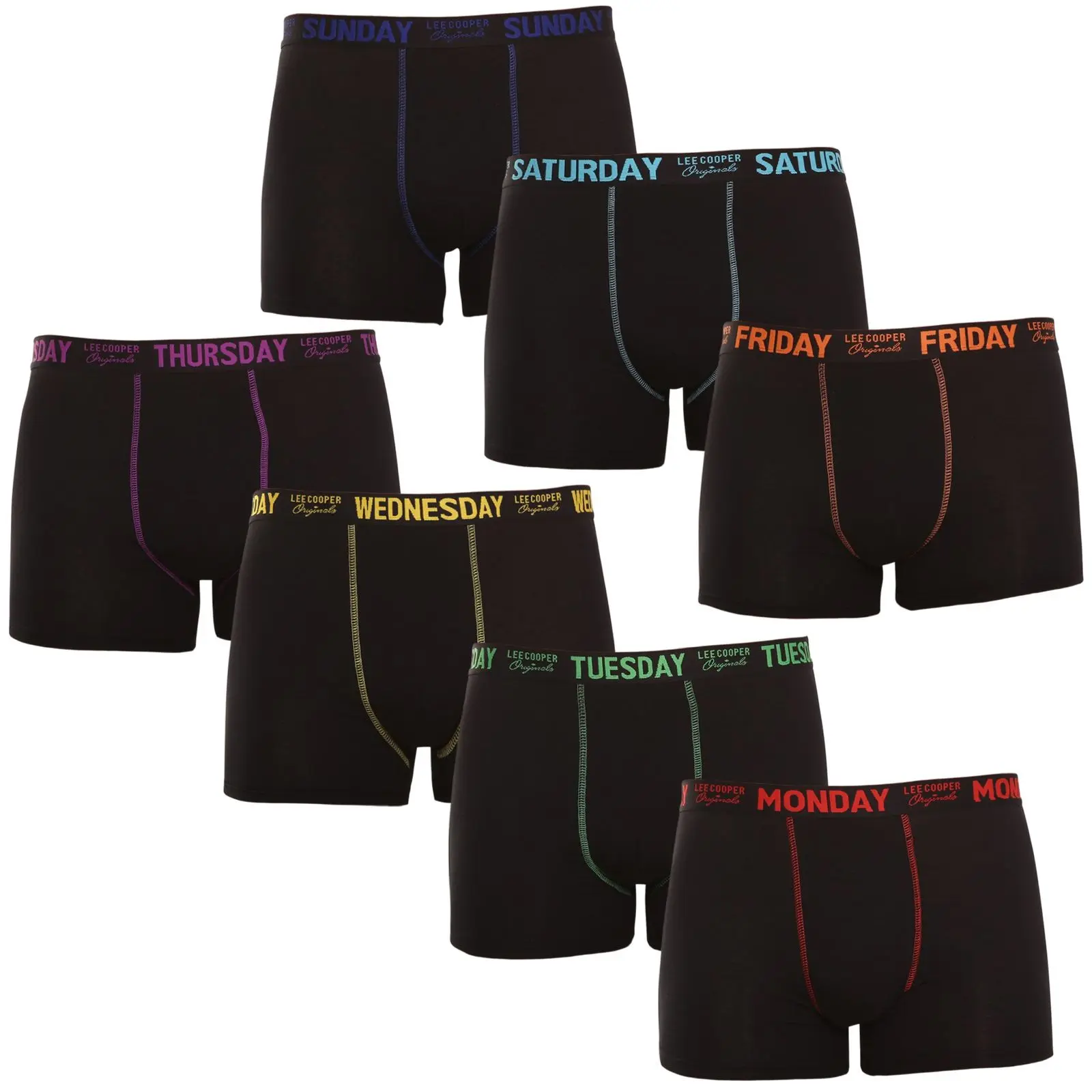 7PACK pánské boxerky Lee Cooper černé (LCUBOX7P0110-1769913) M, trenky / trenýrky