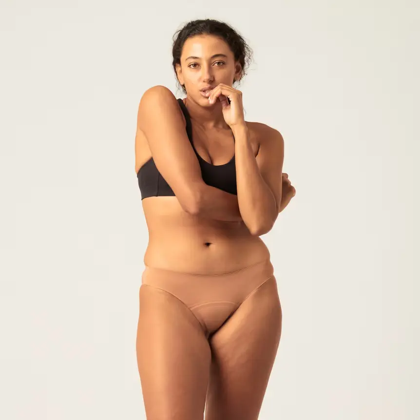Menstruační kalhotky Modibodi Seamfree Bikini Moderate-Heavy Cinnamon (MODI4065CIN)