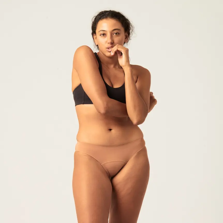 Menstruační kalhotky Modibodi Seamfree Bikini Moderate-Heavy Cinnamon (MODI4065CIN)