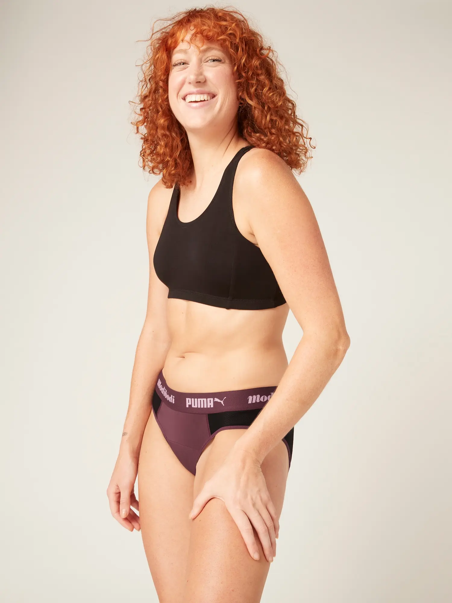 Menstruační kalhotky PUMA & Modibodi Active Brief Moderate-Heavy Grape (MODI4096) XXL