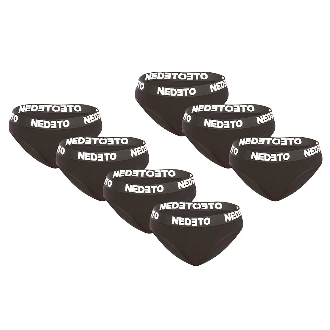 7PACK dámské kalhotky Nedeto černé (7NKB001) S