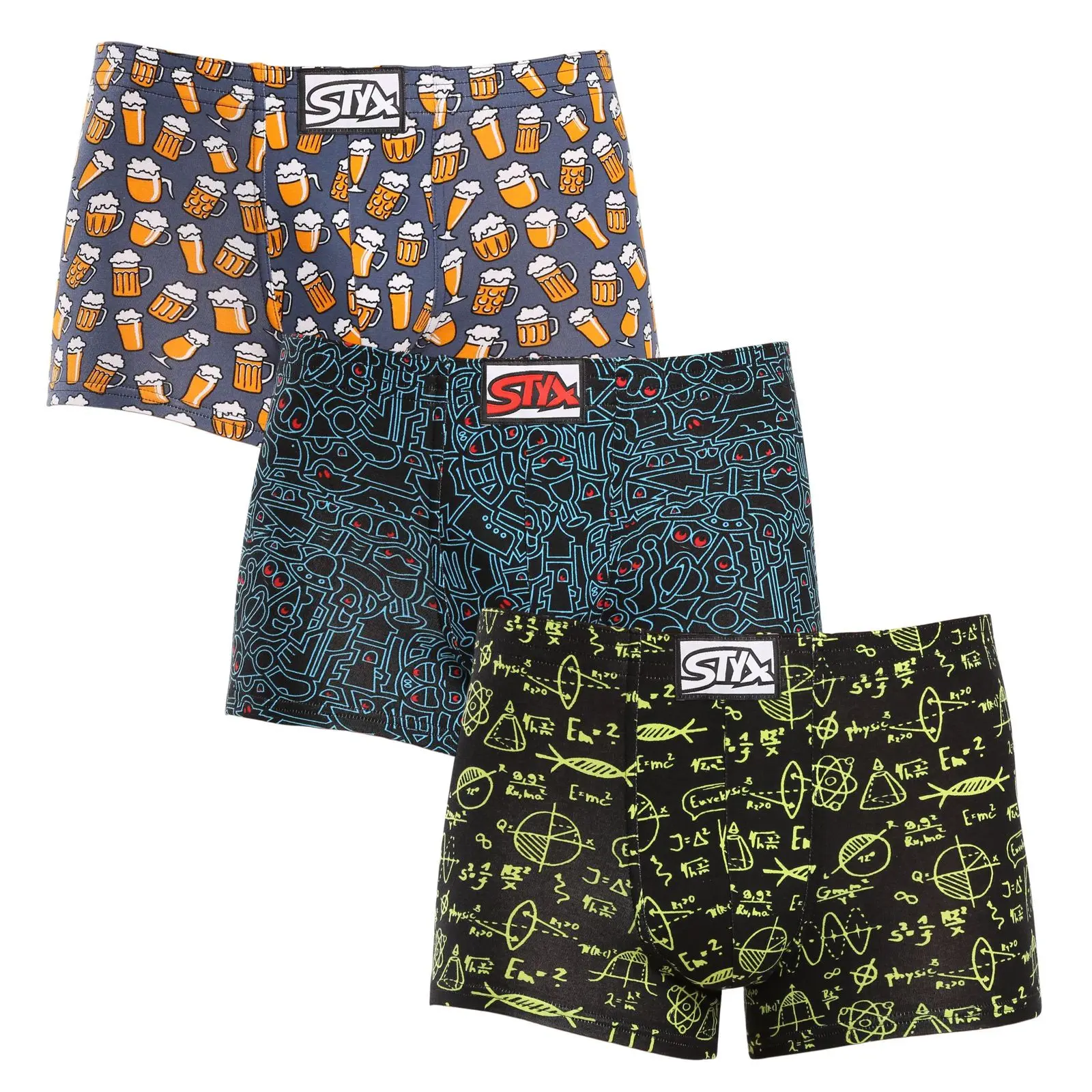 3PACK pánské boxerky Styx art klasická guma vícebarevné (3Q12672) S, trenky / trenýrky