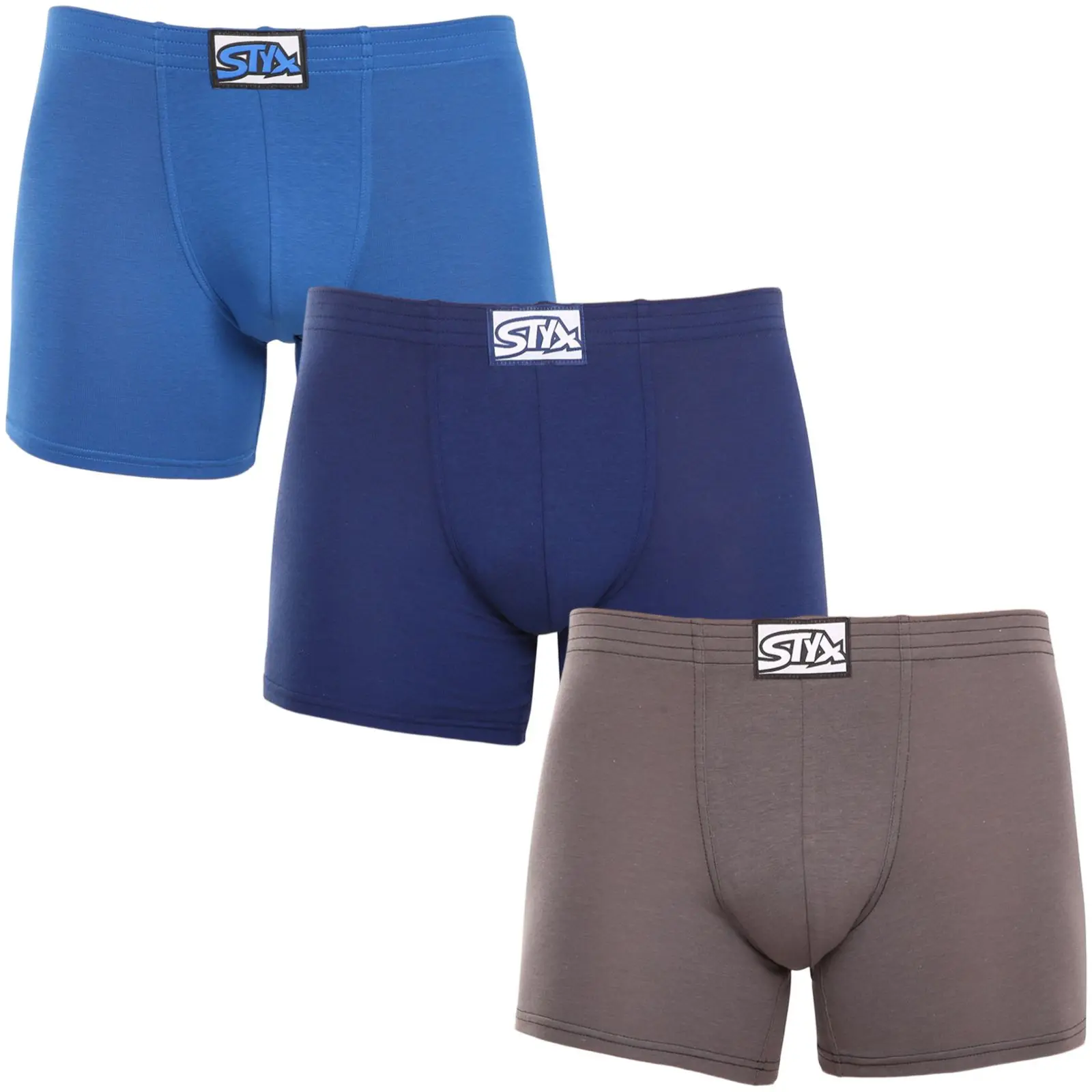 3PACK pánské boxerky Styx long klasická guma vícebarevné (3F96837) M, trenky / trenýrky