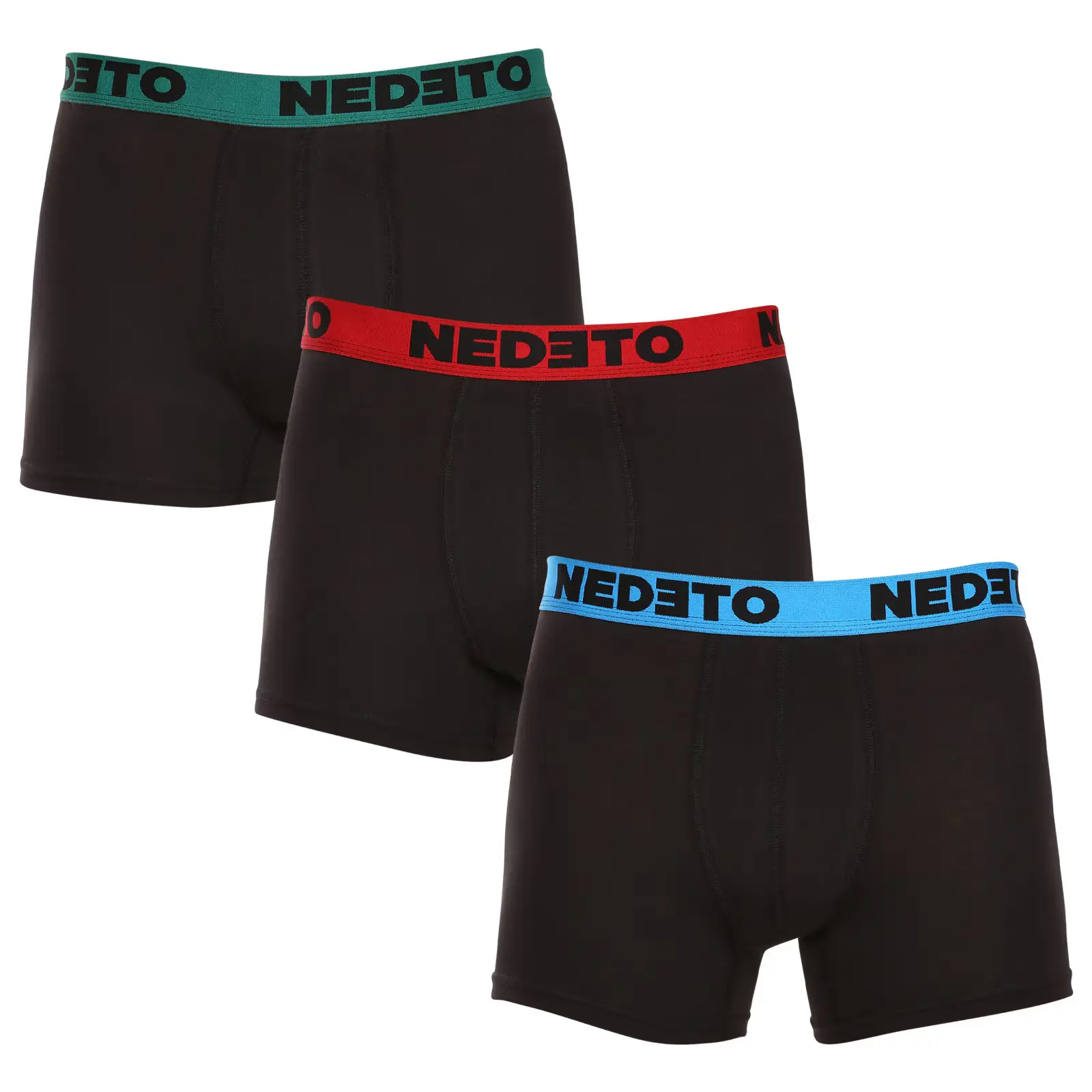 3PACK pánské boxerky Nedeto černé (3NB002) L, trenky / trenýrky