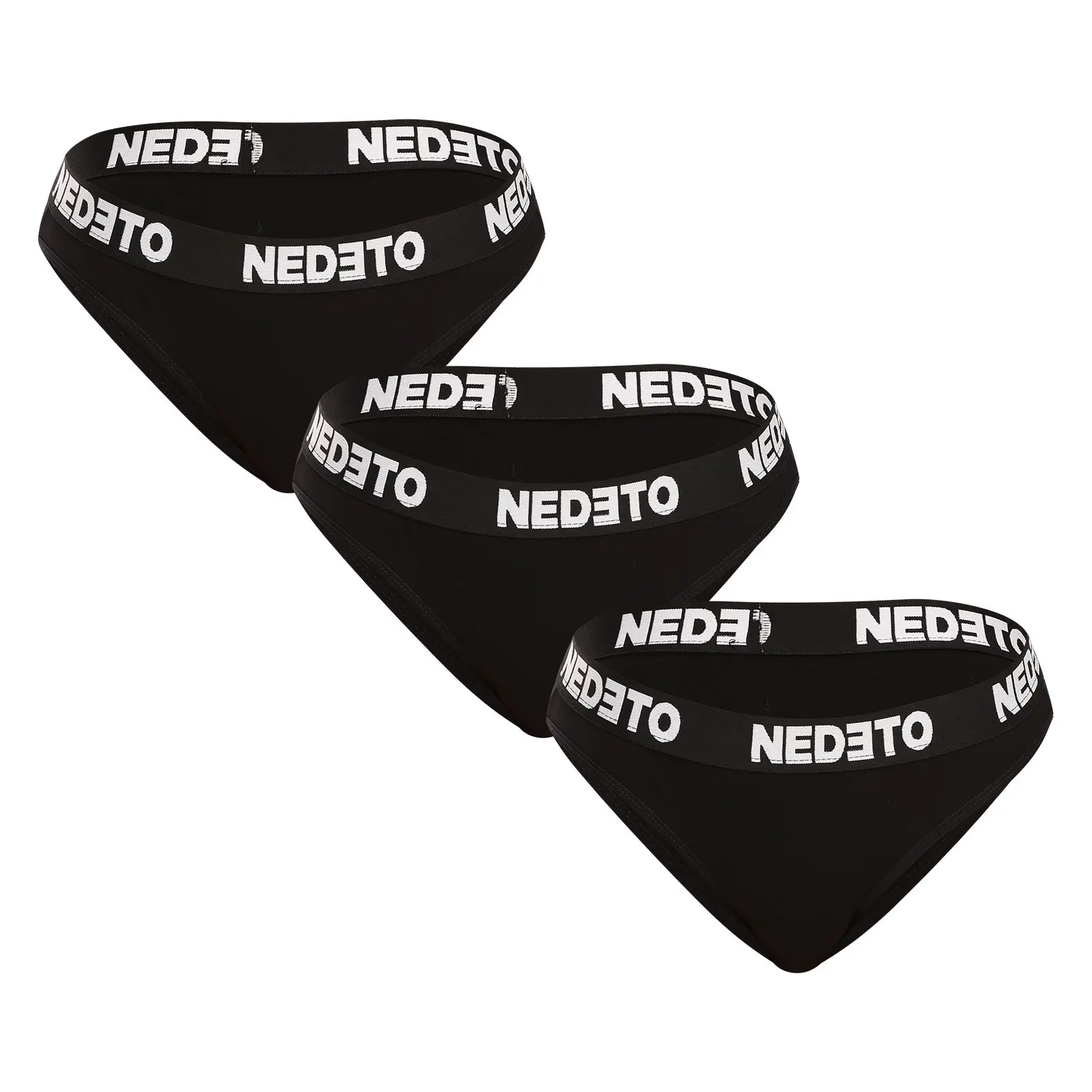 3PACK dámské kalhotky Nedeto černé (3NKB001)
